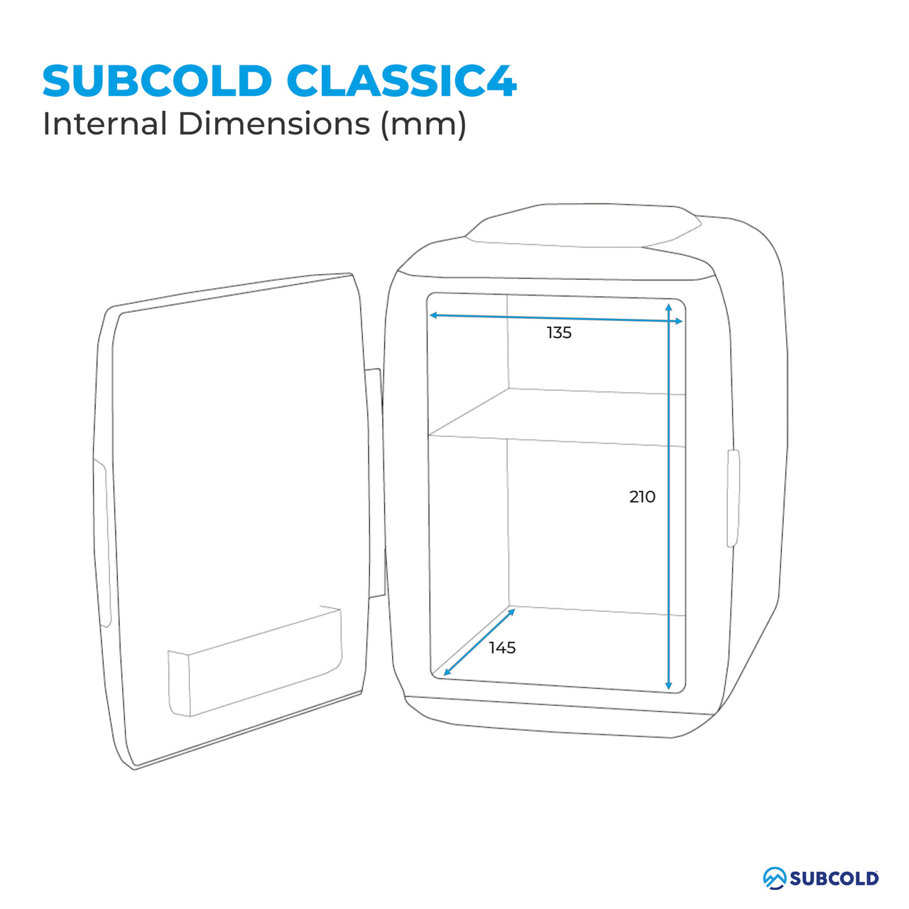 Subcold Classic 4L Mini Fridge - Blue | Refurbished