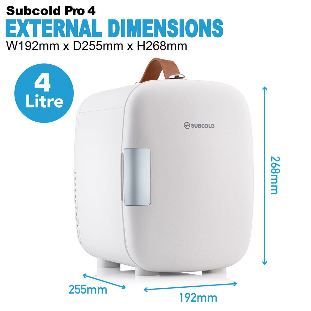 Subcold Pro 4 litre white mini fridge dimensions