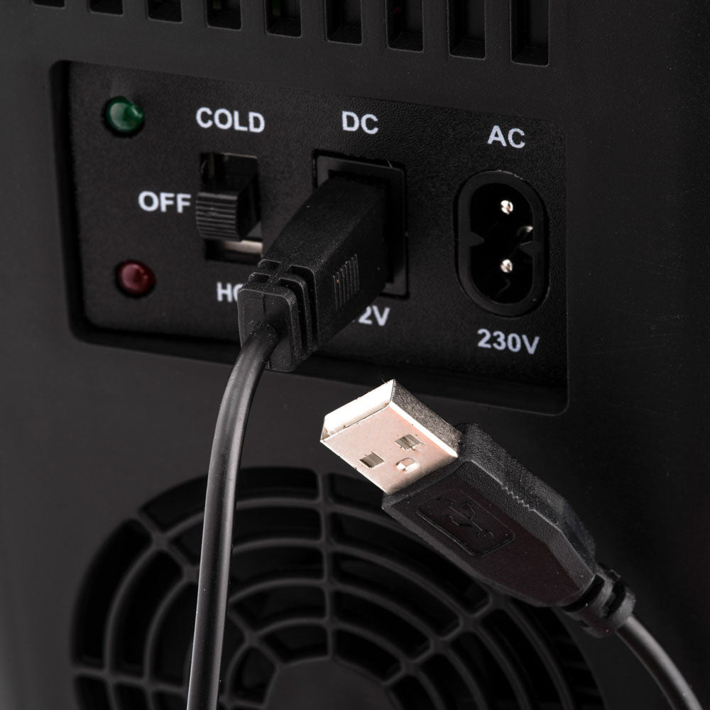 Subcold classic 4L black mini fridge 12 volt ac dc power options and hot cold switch button