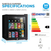 Thumbnail for Subcold Super 50 LED Beer Fridge - Black