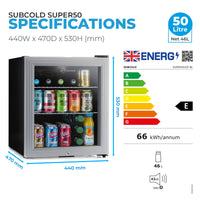 Thumbnail for Subcold Super 50 LED Beer Fridge - Silver