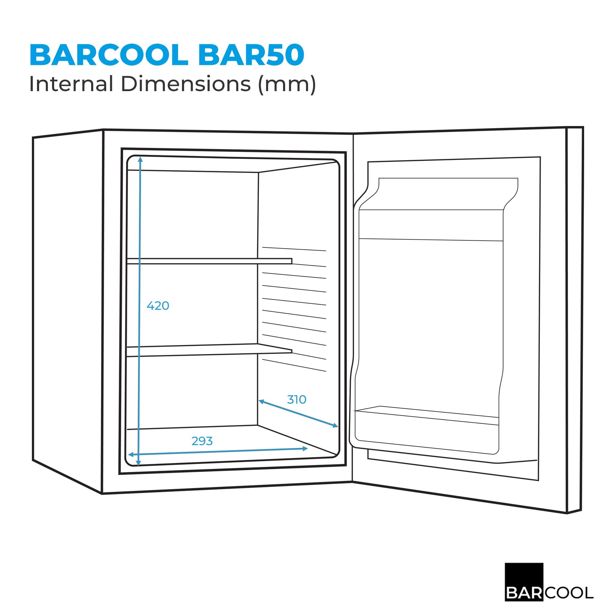 Barcool Bar50 LED - Mini Bar Fridge