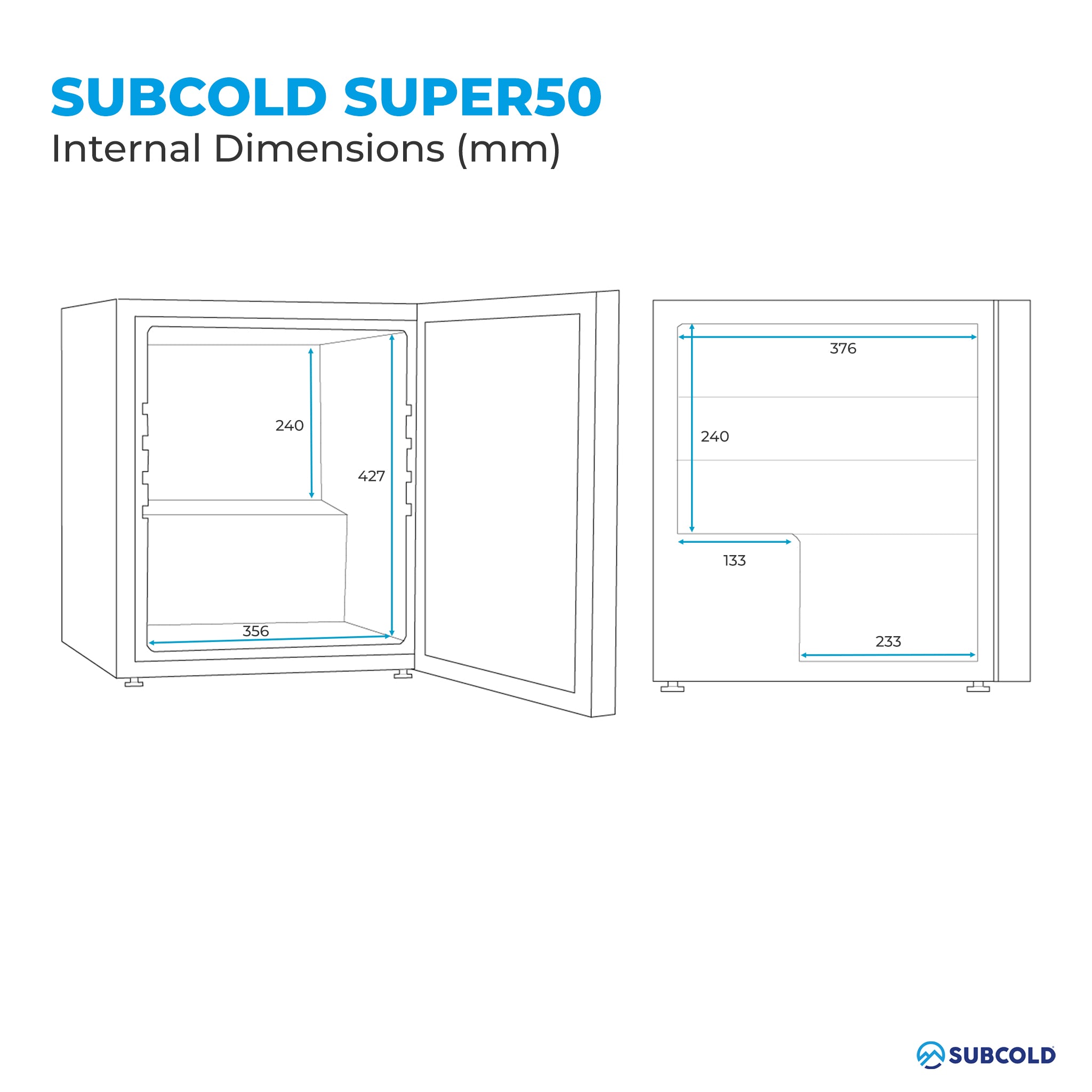 Subcold Super 50 LED Beer Fridge - Black