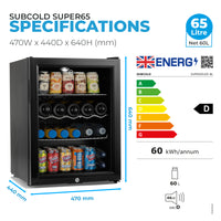 Thumbnail for Subcold Super 65 LED Beer Fridge - Black