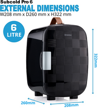 Thumbnail for Subcold Pro 6 litre black chequered mini fridge dimensions