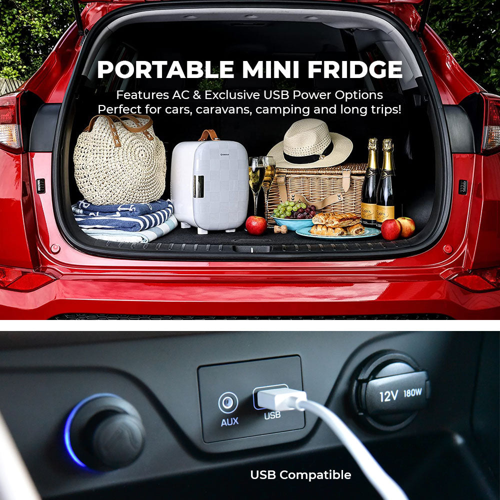 Subcold Pro 6 litre grey chequered portable mini fridge