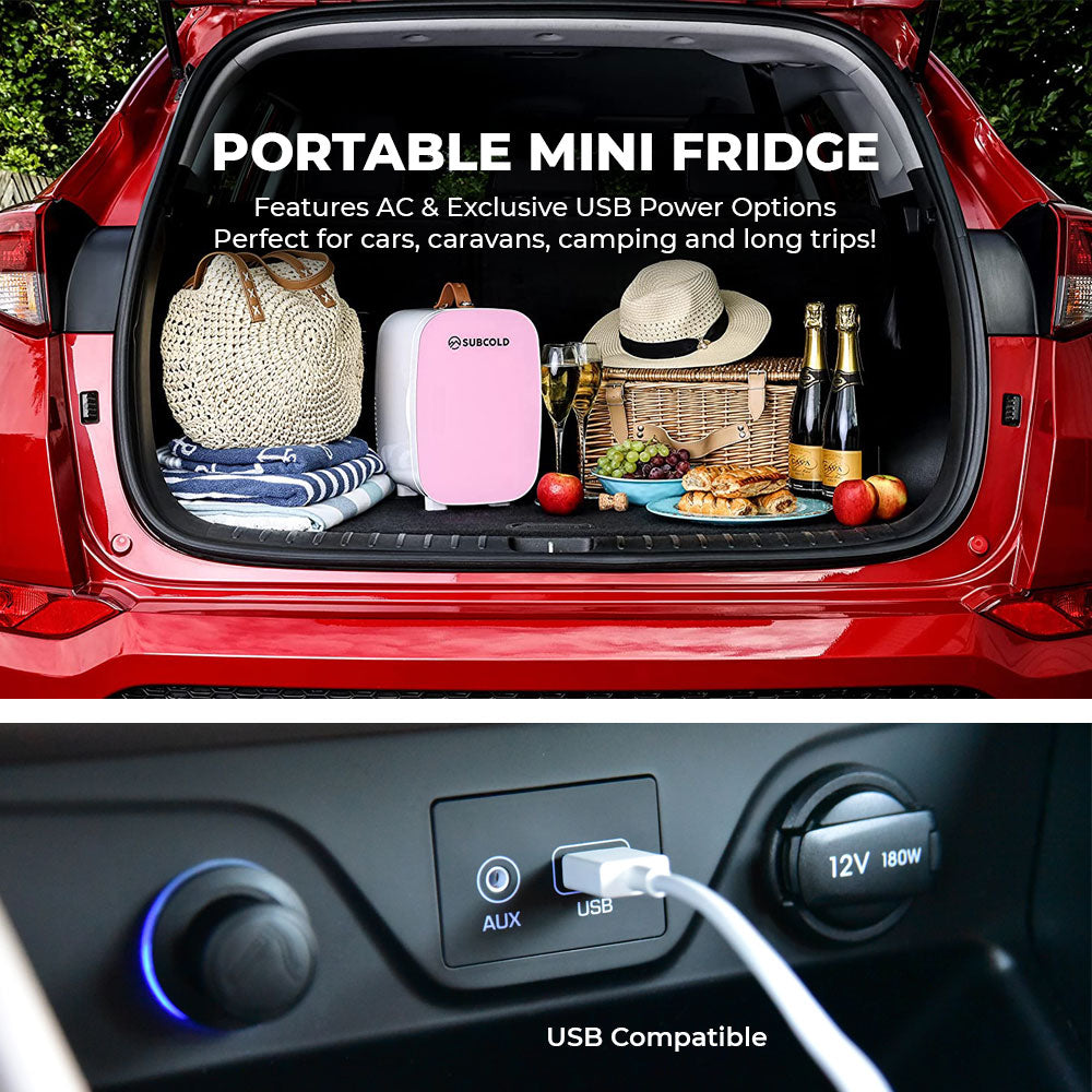 Subcold Pro 6 litre pink portable mini fridge