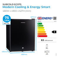 Thumbnail for Subcold Eco75 Table Top Fridge - Black | Refurbished