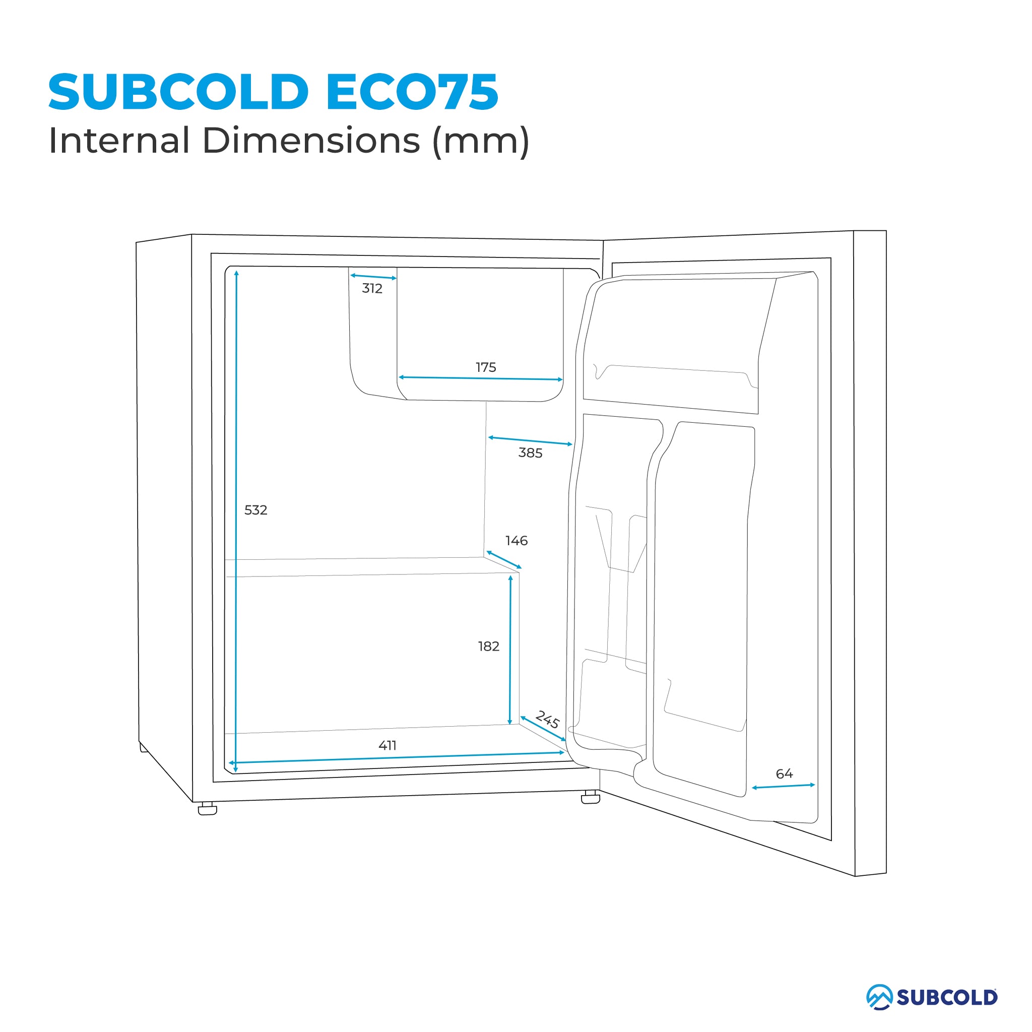 Subcold Eco75 Table Top Fridge - Black – image 2