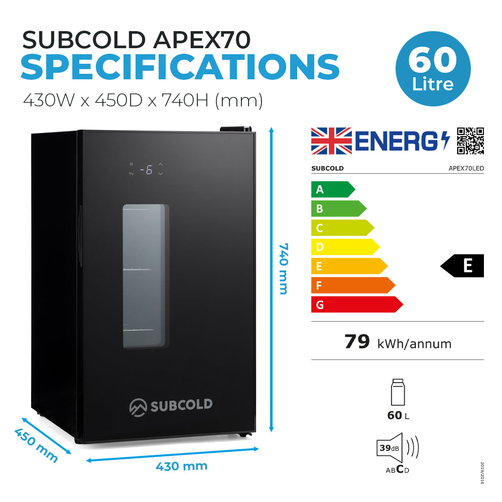 Subcold Apex70 Beer Fridge - Black