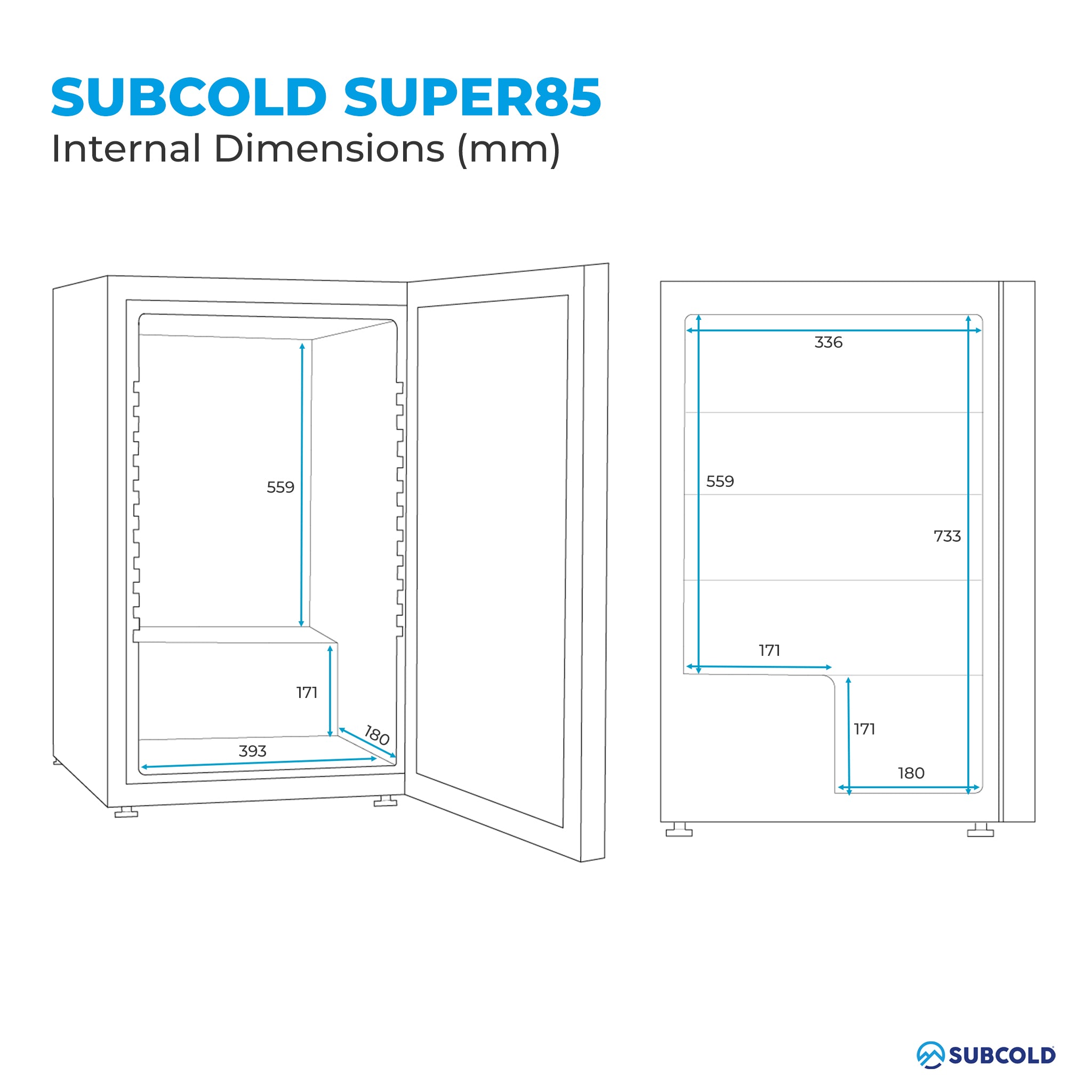 Subcold Super 85 LED Beer Fridge - Black | Refurbished