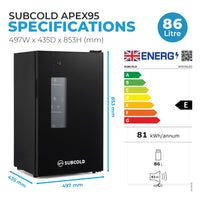 Thumbnail for Subcold Apex95 Beer Fridge - Black