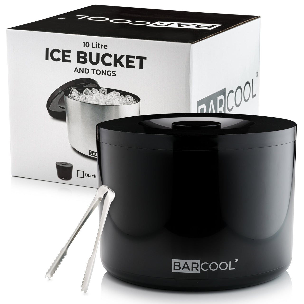 Barcool 10L Ice Bucket - Round Black - As New