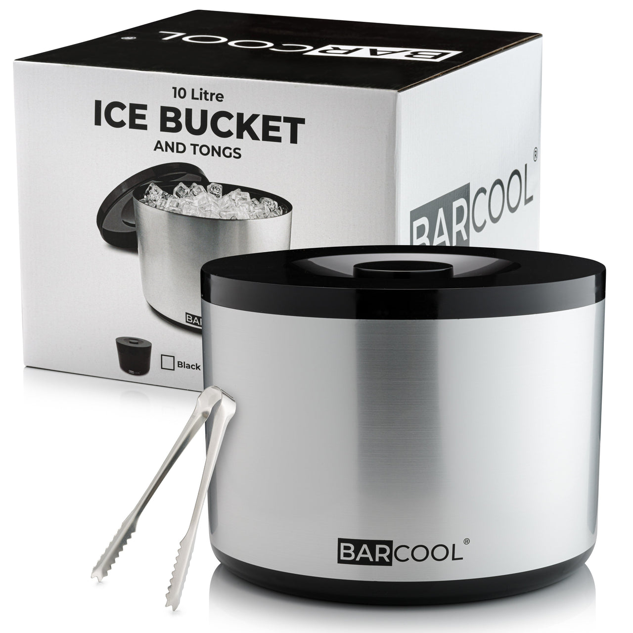 Barcool 10L Ice Bucket - Round Silver - As New