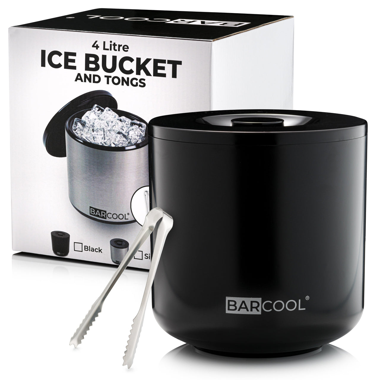 Barcool 4L Ice Bucket - Round Black - As New