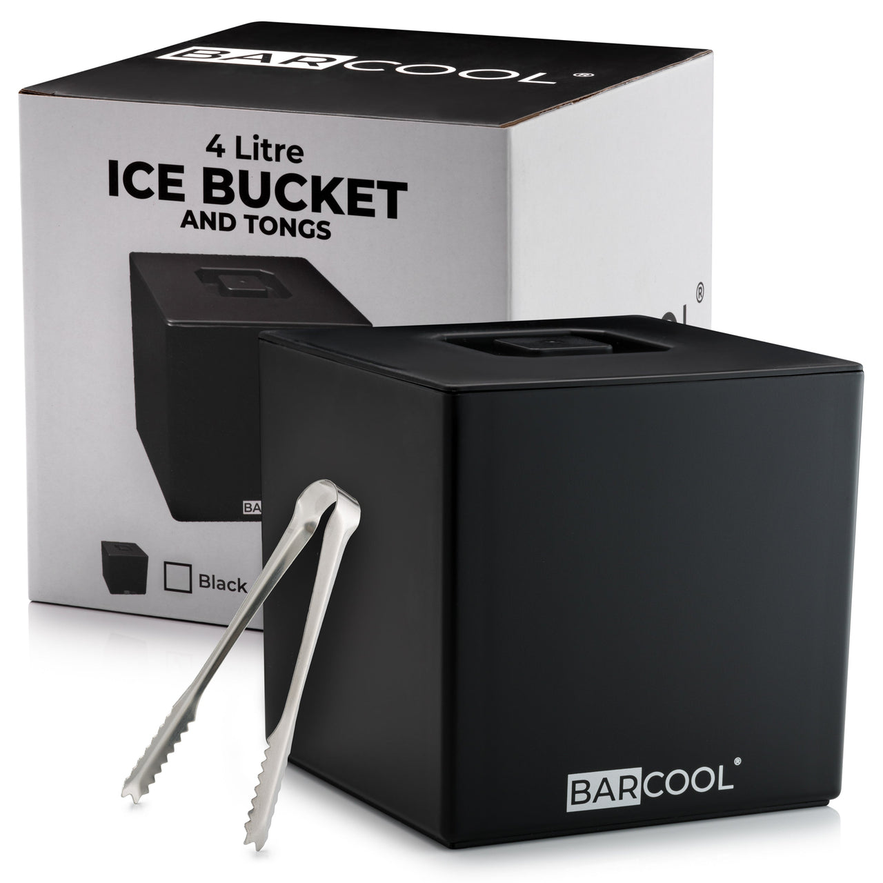 Barcool 4L Ice Bucket - Square Black - As New