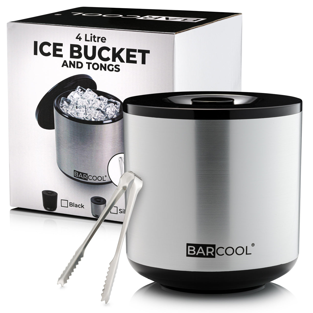 Barcool 4L Ice Bucket - Round Silver - As New