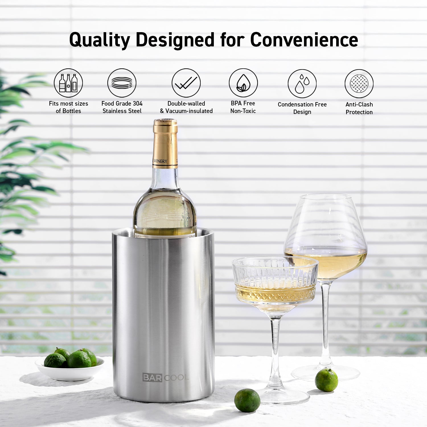 Barcool Wine Cooler Sleeve Stainless Steel
