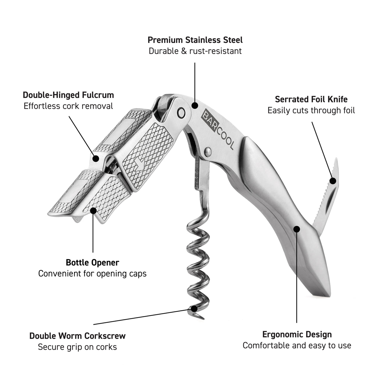 Barcool Wine Opener Stainless Steel