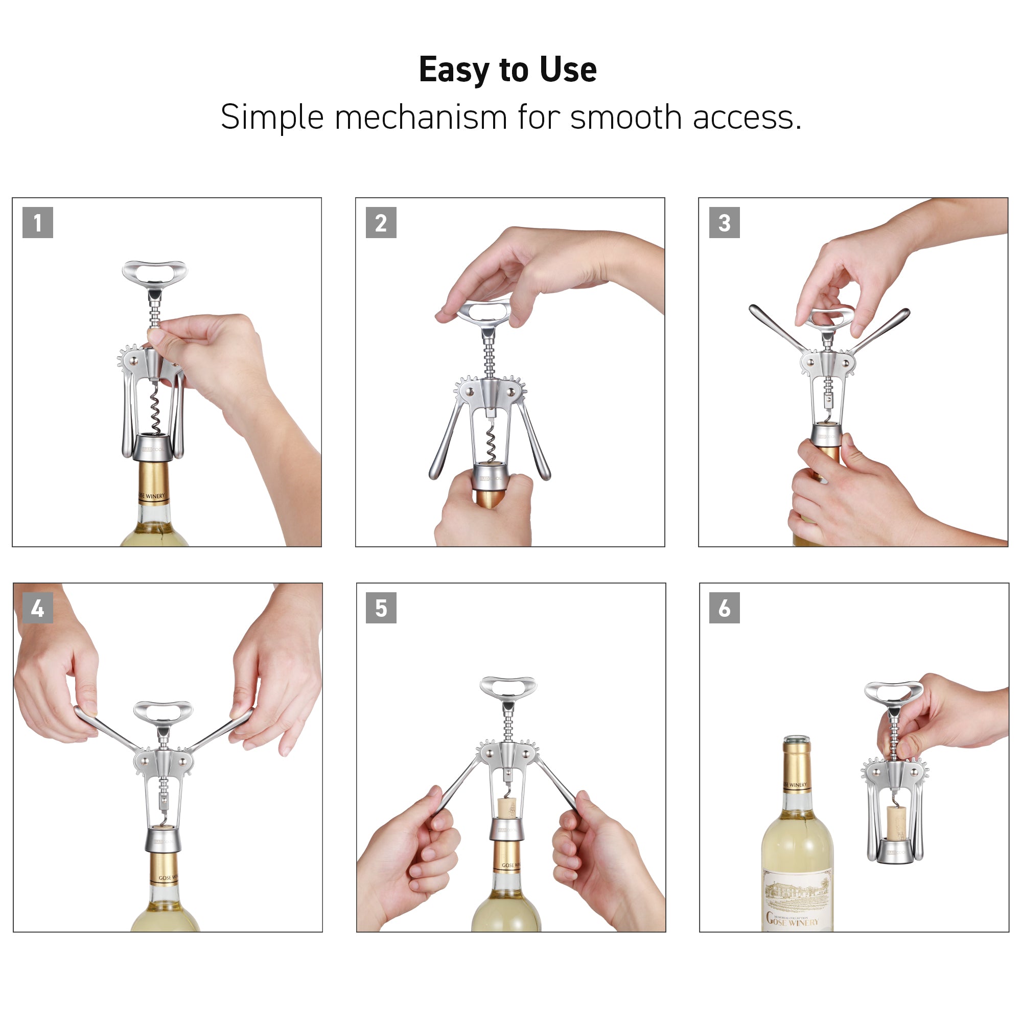 Barcool Wing Corkscrew with Pourer & Stopper