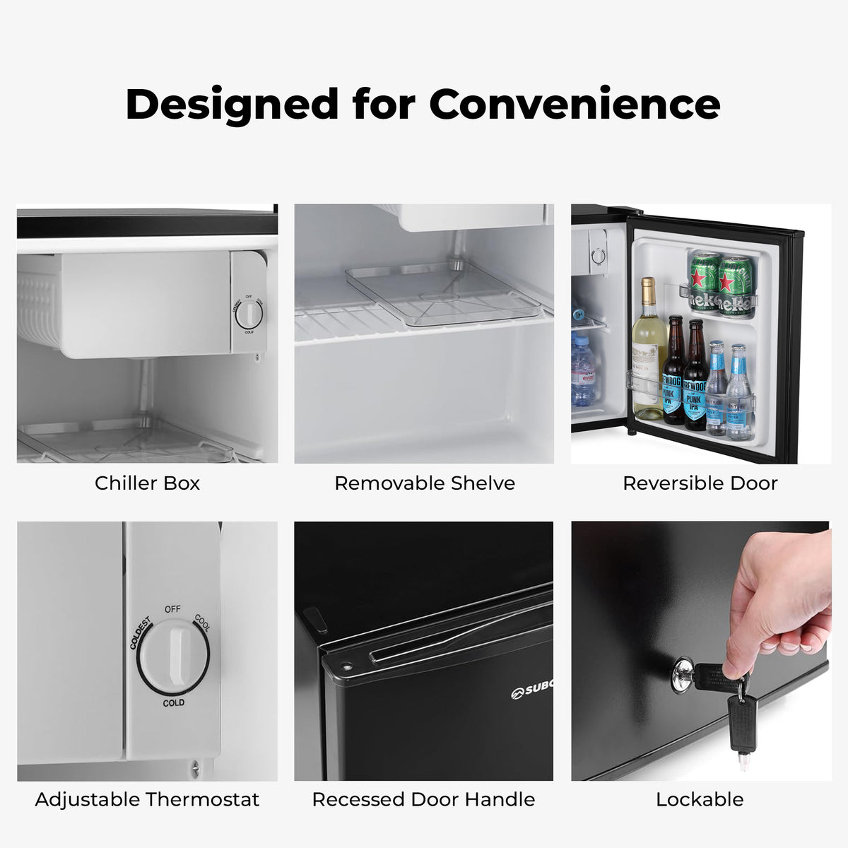 50 Litre Table Top Fridge | Subcold Eco50 | Lock & Key