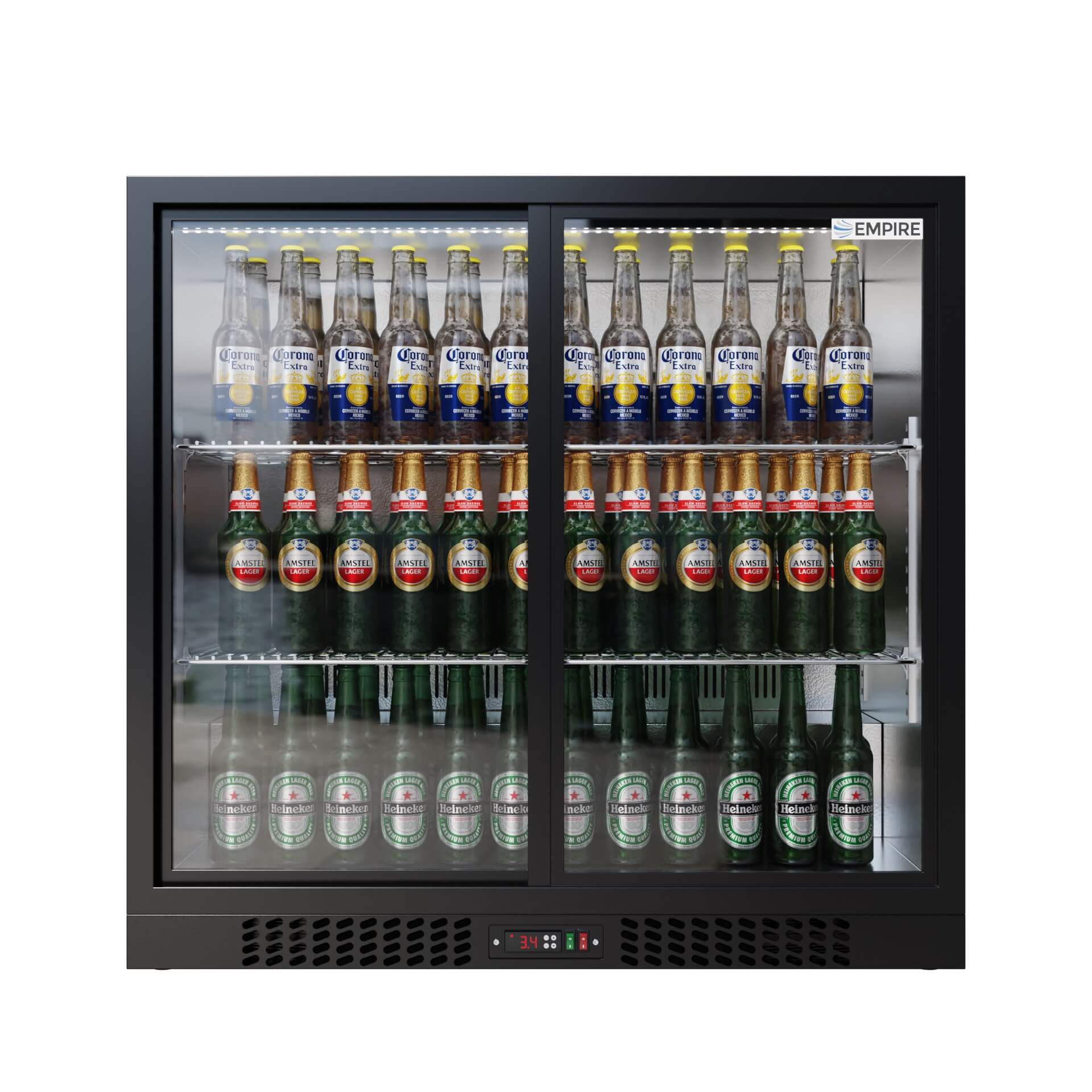 Empire Double Door Bottle Cooler 208L Commercial Fridge CL-210S