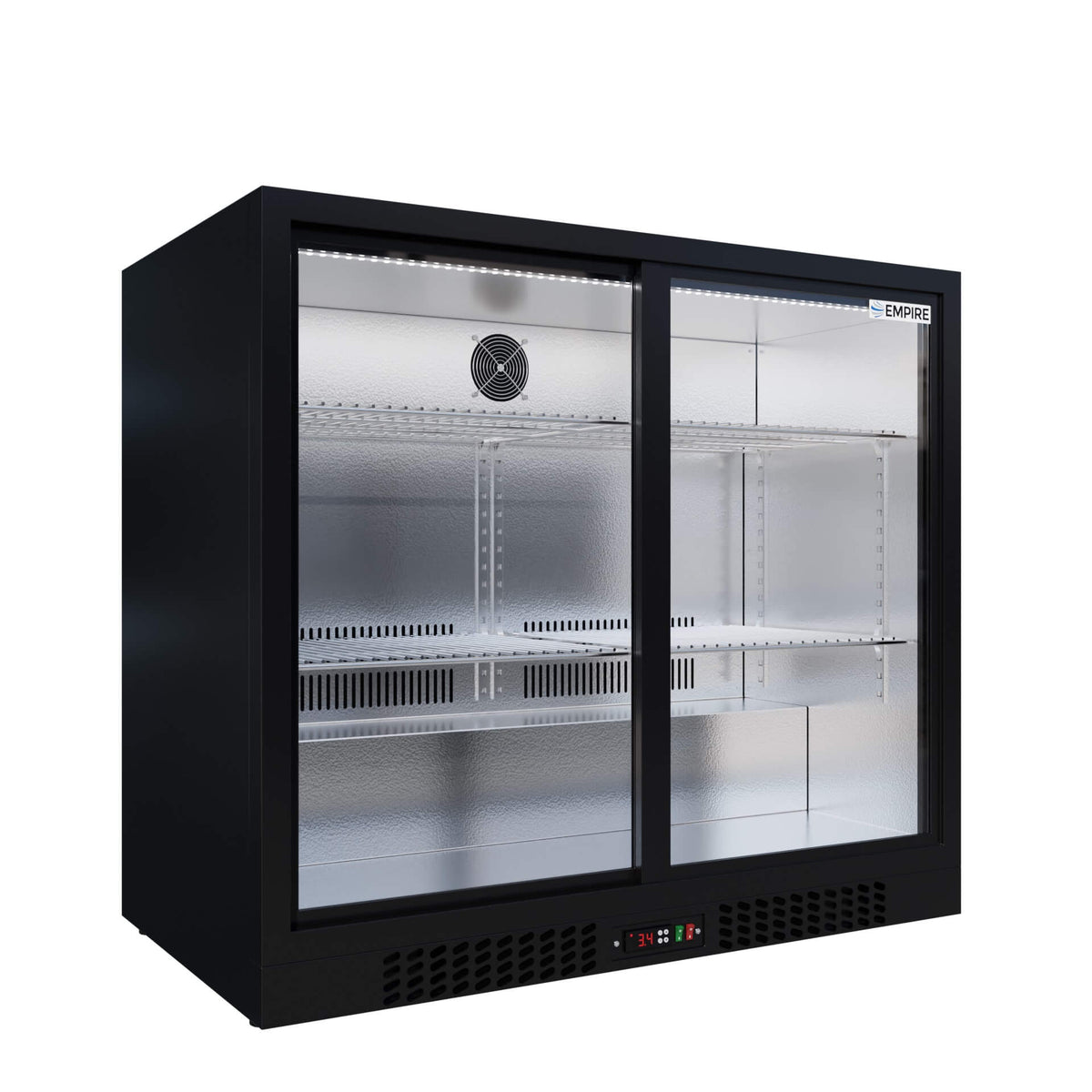 Empire Double Door Bottle Cooler – A Energy Rated Low 835mm Height Sliding Door Commercial Back Bar Fridge | CL-210SC