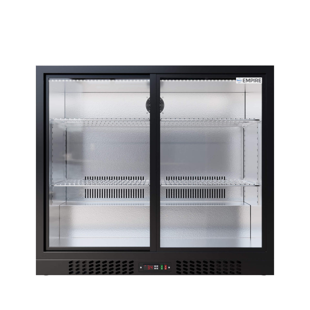 Empire Double Door Bottle Cooler – A Energy Rated Low 835mm Height Sliding Door Commercial Back Bar Fridge | CL-210SC