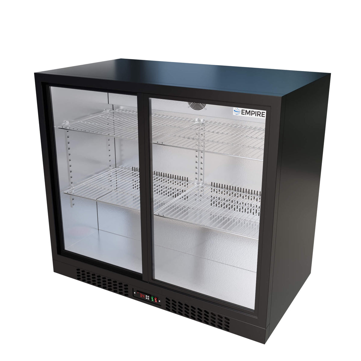 Empire Double Door Bottle Cooler – A Energy Rated Low 835mm Height Sliding Door Commercial Back Bar Fridge | CL-210SC