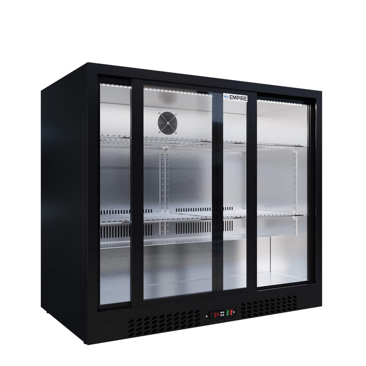 Empire Double Door Bottle Cooler – A Energy Rated Low 835mm Height Sliding Door Commercial Back Bar Fridge | CL-210SC