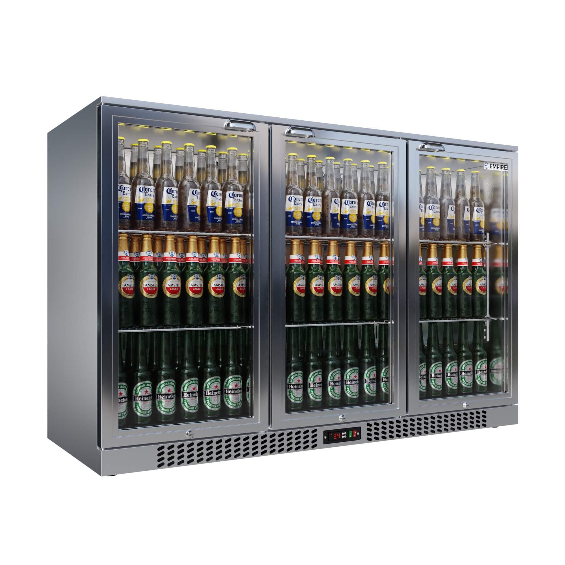 Empire Triple Door 330L Commercial Back Bar Fridge CL-320H-S