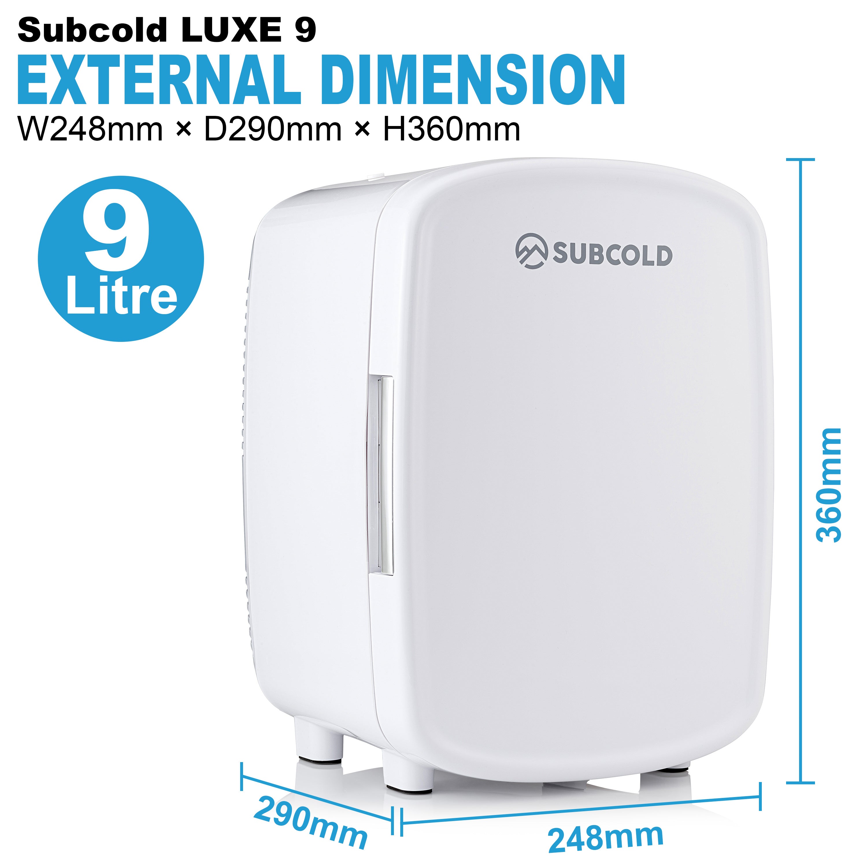 Luxe 9L Mini Fridge - White | Refurbished