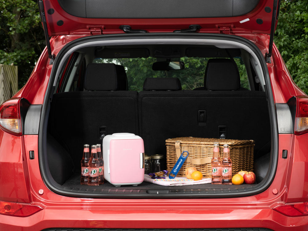 Subcold classic pink 4 litre portable mini fridge in car
