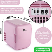 Thumbnail for Barcool Cosmo 4 litre pink mini fridge dimensions infographic