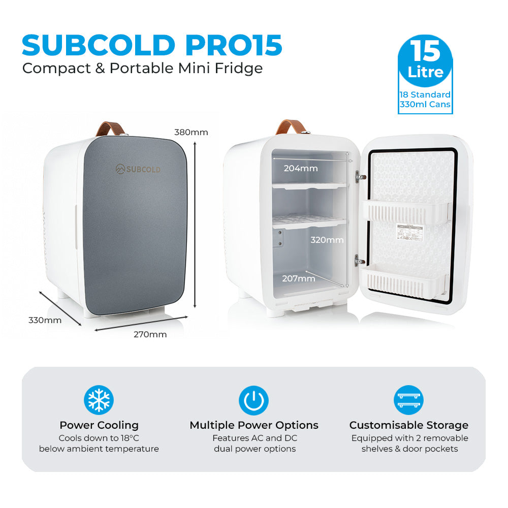 Pro 15L Mini Fridge - Grey | Refurbished – image 4