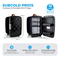 Thumbnail for Pro 15L Mini Fridge - Cheq Black | Refurbished