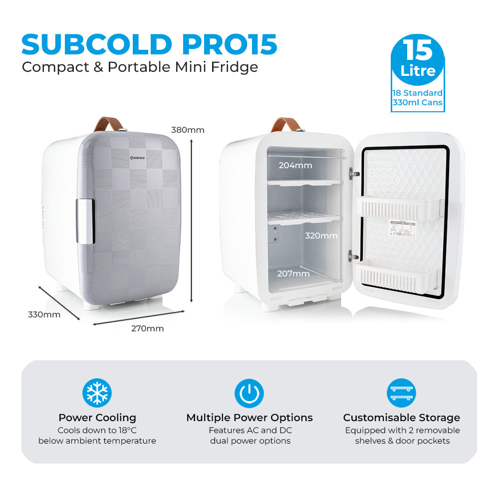 Pro 15L Mini Fridge - Cheq Grey | Refurbished – image 4