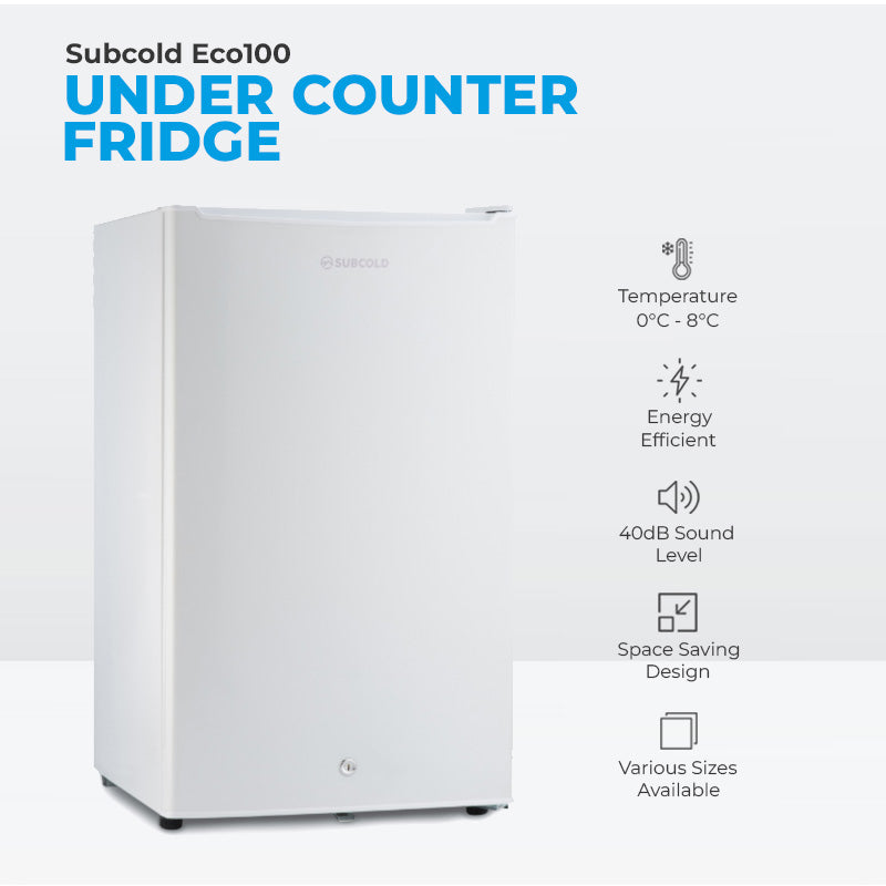 Subcold Eco100 LED Under Counter Fridge - White