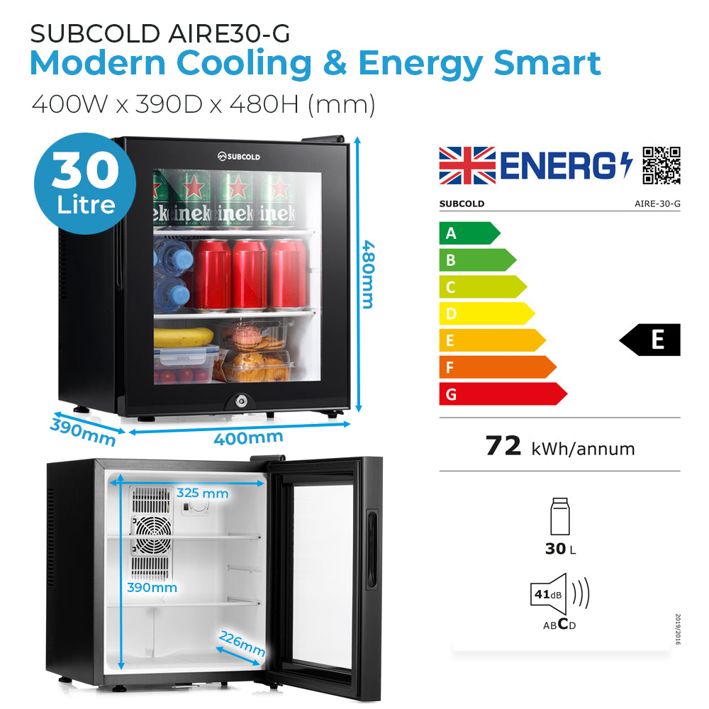 Subcold Aire30-G Mini Fridge - Black | Refurbished