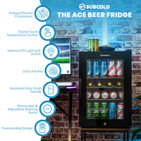 Thumbnail for Subcold Ace 65 LED Touch Control Beer Fridge - Black