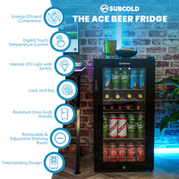 Thumbnail for Subcold Ace 90 LED Touch Control Beer Fridge - Black