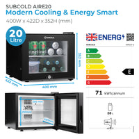 Thumbnail for Subcold Aire20-G LED Mini Fridge - Black
