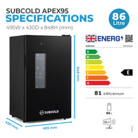 Thumbnail for Subcold Apex95 Beer Fridge - Black | Refurbished