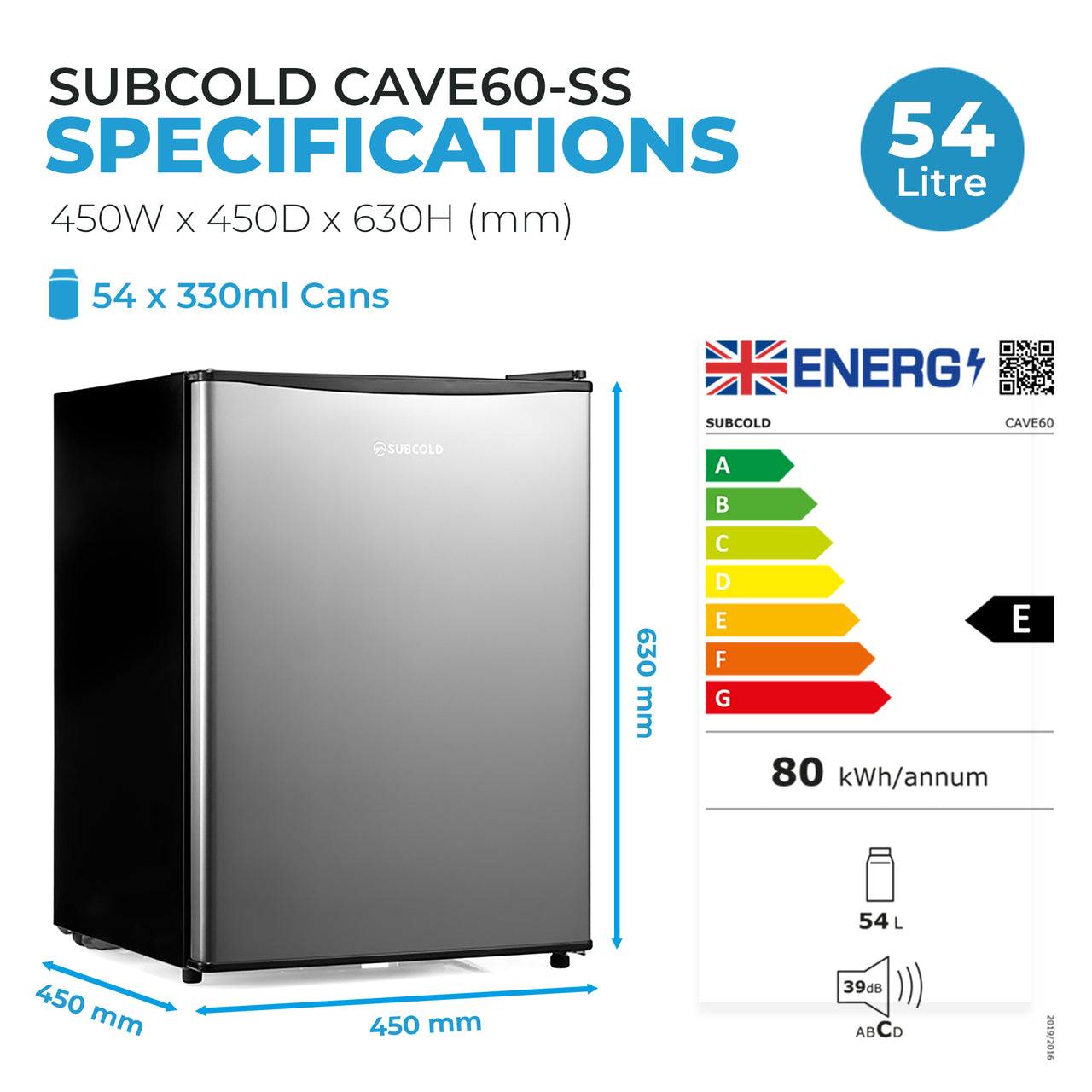 Subcold Cave60 Stainless Steel Beer Fridge