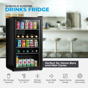 Beer Fridge | 85 Litre Glass Door Fridge | Subcold Mini Fridges