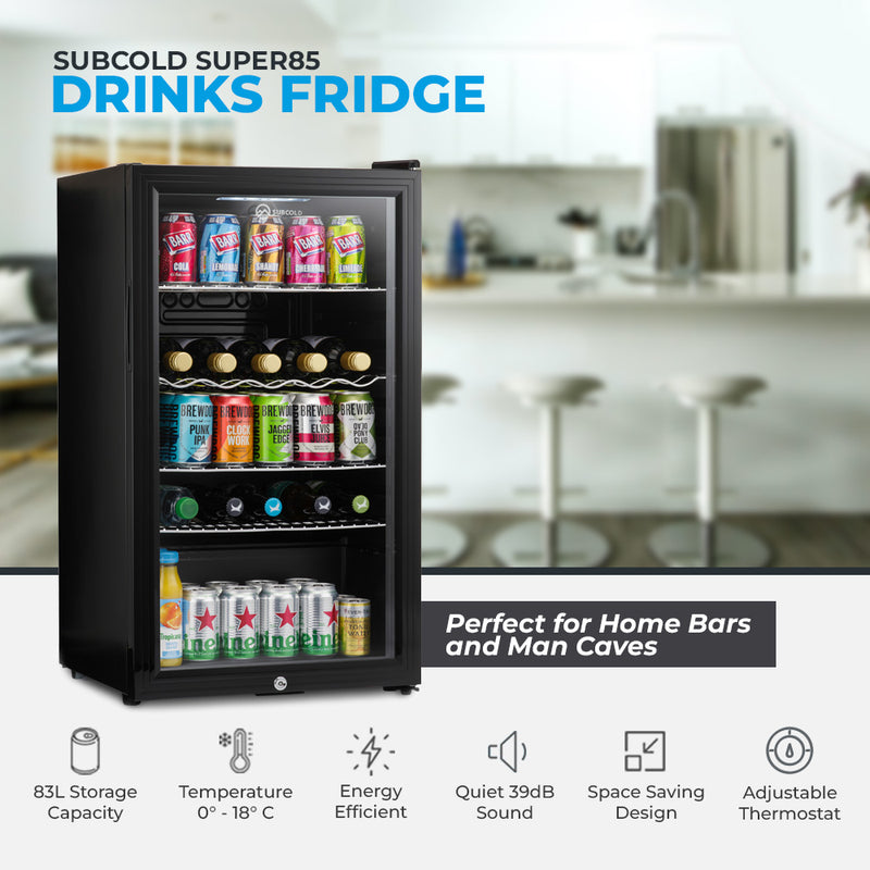 Beer Fridge | 85 Litre Glass Door Fridge | Subcold Mini Fridges