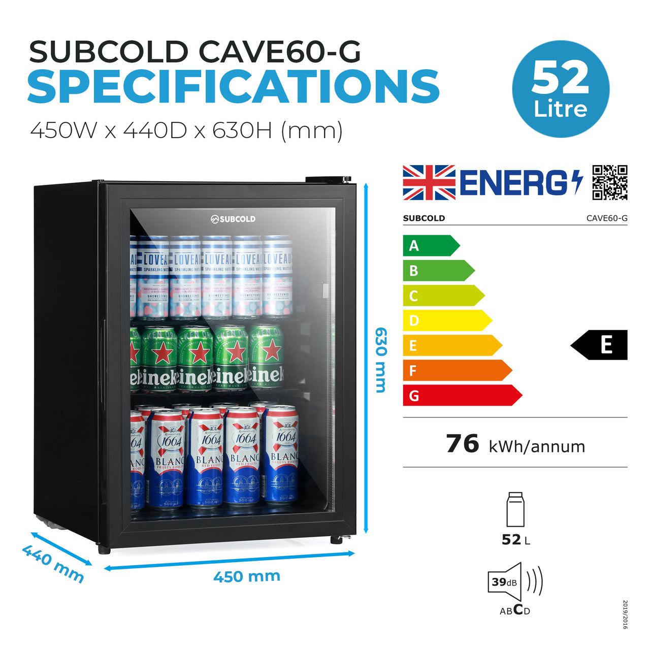 Subcold Cave60-G Beer Fridge