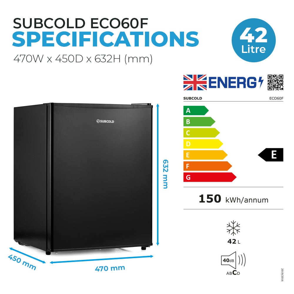 Subcold Eco60F Mini Freezer - Black | Refurbished