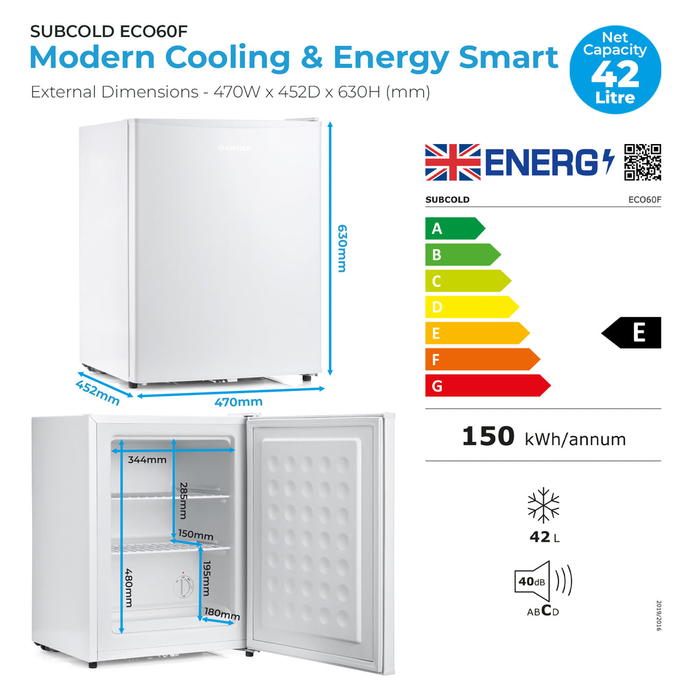 Mini Freezer - Freezer Only - 42 Litre Eco60F | Subcold