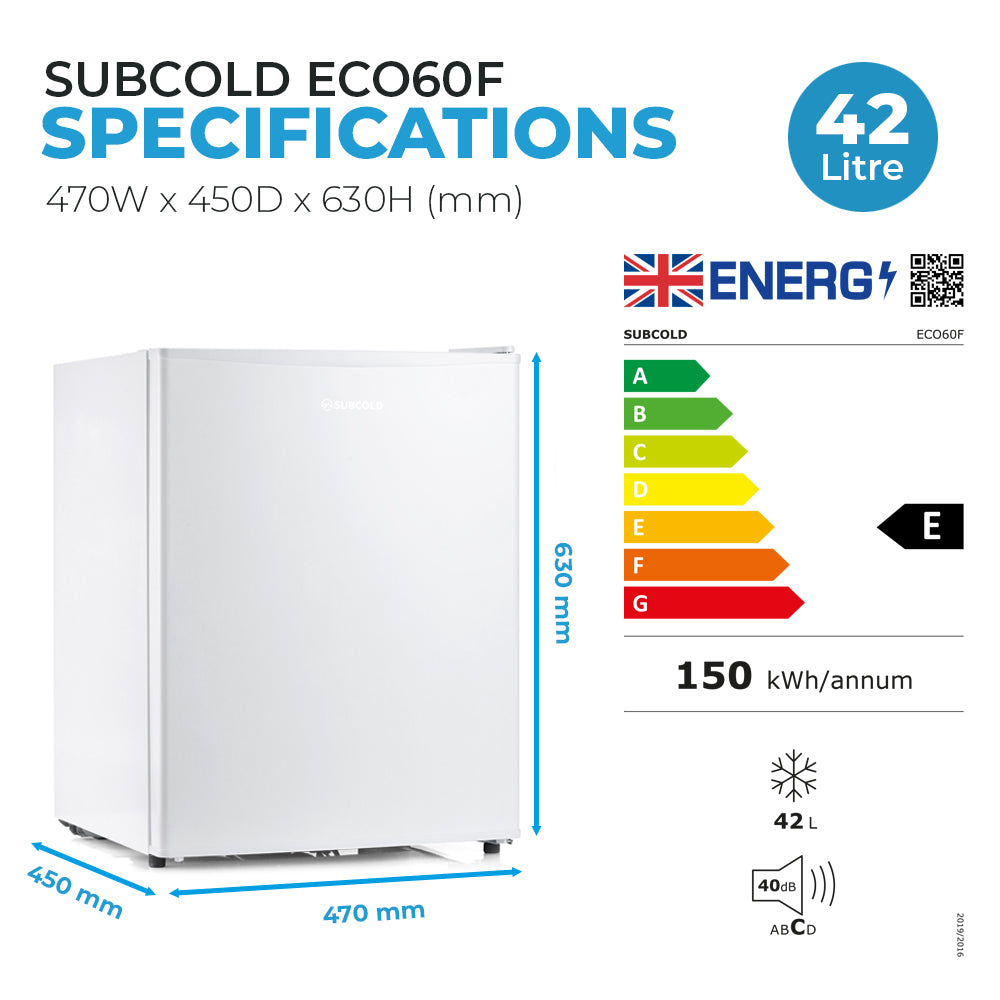 Subcold Eco60F Mini Freezer - White